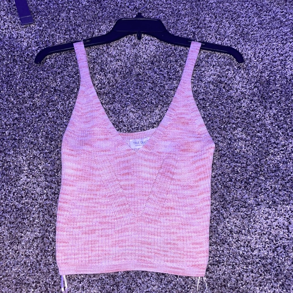 Pink and white crop top from True Craft in a size Medium. Brand new!!